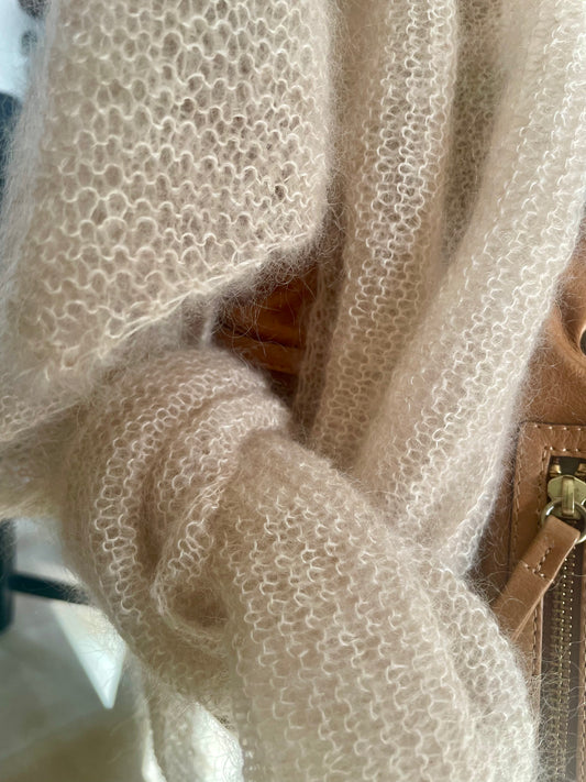 CHÂLE bobo beige très clair