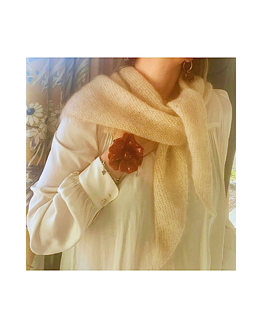 CHÂLE bobo beige très clair